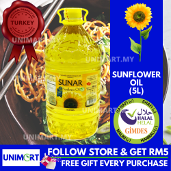 UNIMART Sunar Sunflower Oil (5 Litre) Premium Made In Turkey