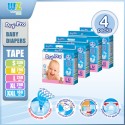 Drypro Baby Diapers S84/M74/L62/XL52/XXL42 x 4packs