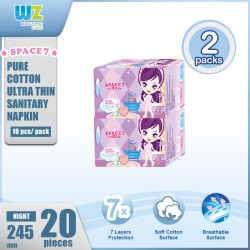  Space7 Pure Cotton 338mm Night-Use Sanitary Napkin (8pcs x 2pack)