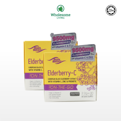 [Twin Pack] Vitamin C With European Black Elderberry Extract - Berry Bright Elderberry-C 2.2g X 30sachets X 2 Boxes [On-The-Go I