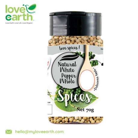 Love Earth Natural White Pepper Whole 60g