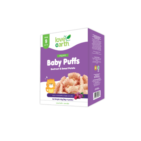 Organic Baby Puffs Beetroot & Sweet Potato 10g x 4