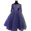Wonder Tots Party Dress 4-12y Long (Purple)