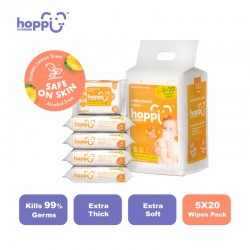 Hoppi Antibacterial Premium Baby Wet Wipes (100 Wipes)