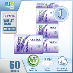 Carina 100% Virgin Pulp 3ply Wallet Tissue (3ply x 10's x 6packs)