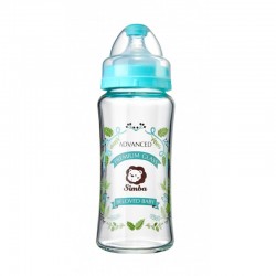 Simba Crystal Romance Wide Neck Glass Bottle [Herb Blue] - 270ml/9oz