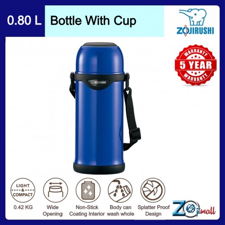Zojirushi 0.8L S/S Bottle With Cup SJ-TG-08 (Blue)